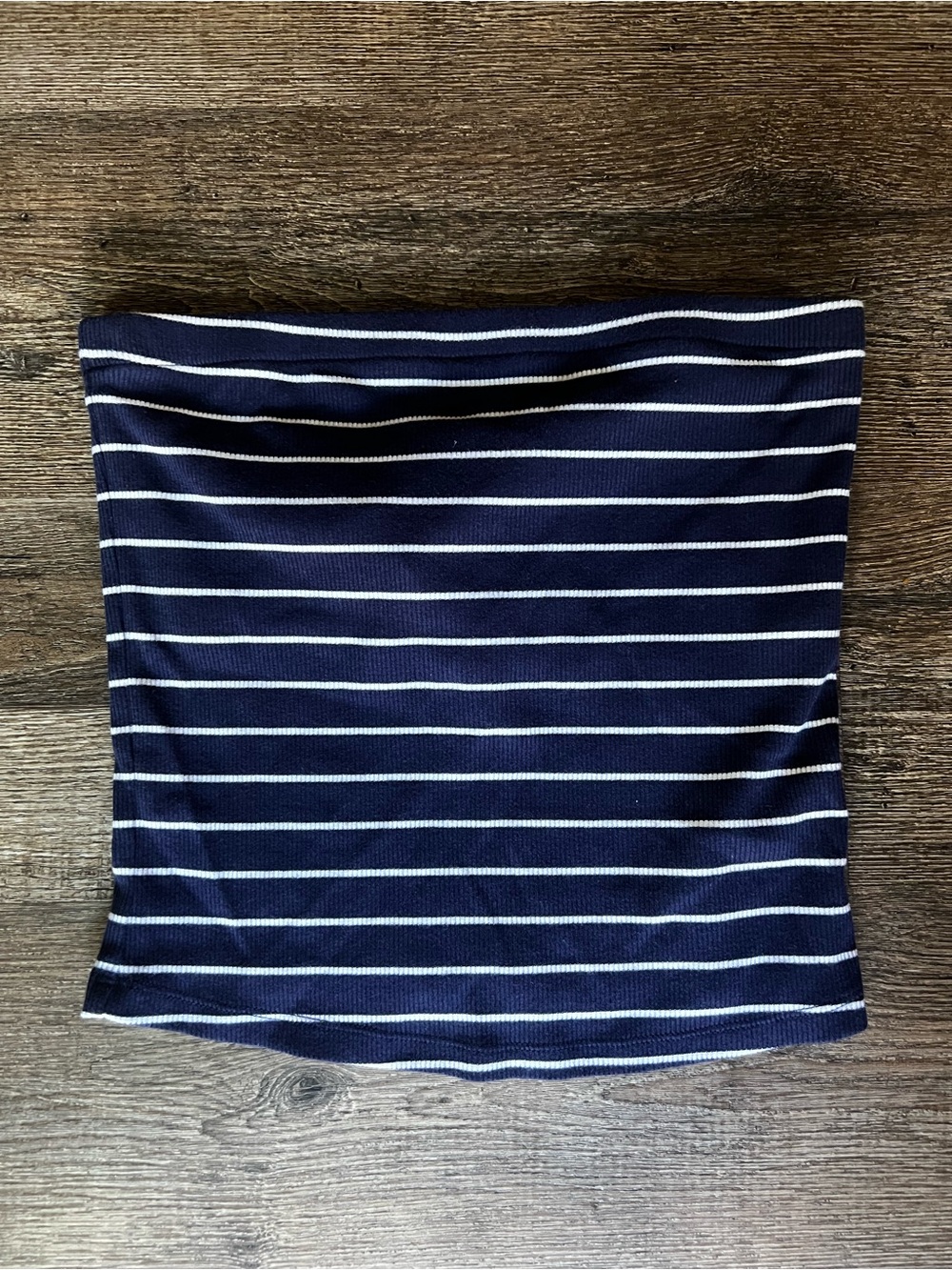 a new day Tube Top - Navy/White Striped